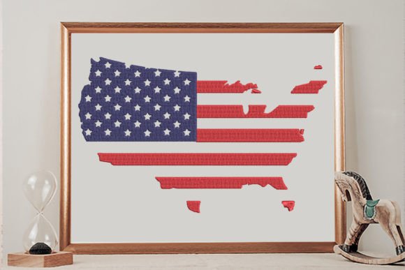 Review: American Flag Map Embroidery Design
