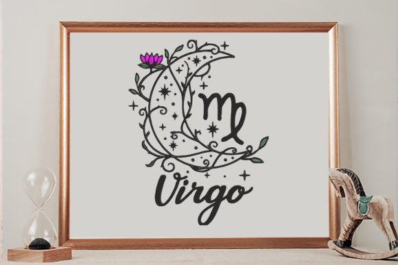 Review: Virgo Zodiac Sign, Decorated Floral Moon Design
